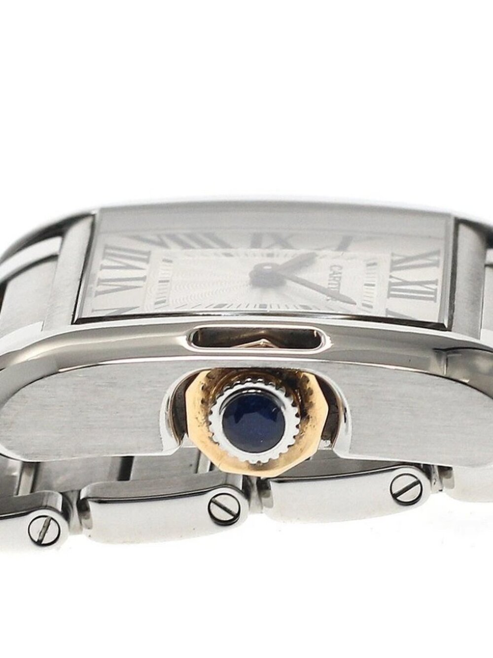 CARTIER Tank Anglaze SM W5310036 PG2 tone Silver Dial Quartz Ladies Watch_808776 - Picture 3 of 7